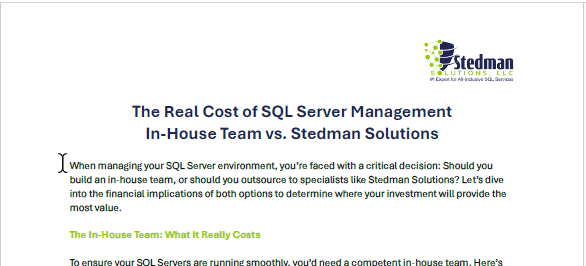 The real Cost of SQL Server Management whitepaper