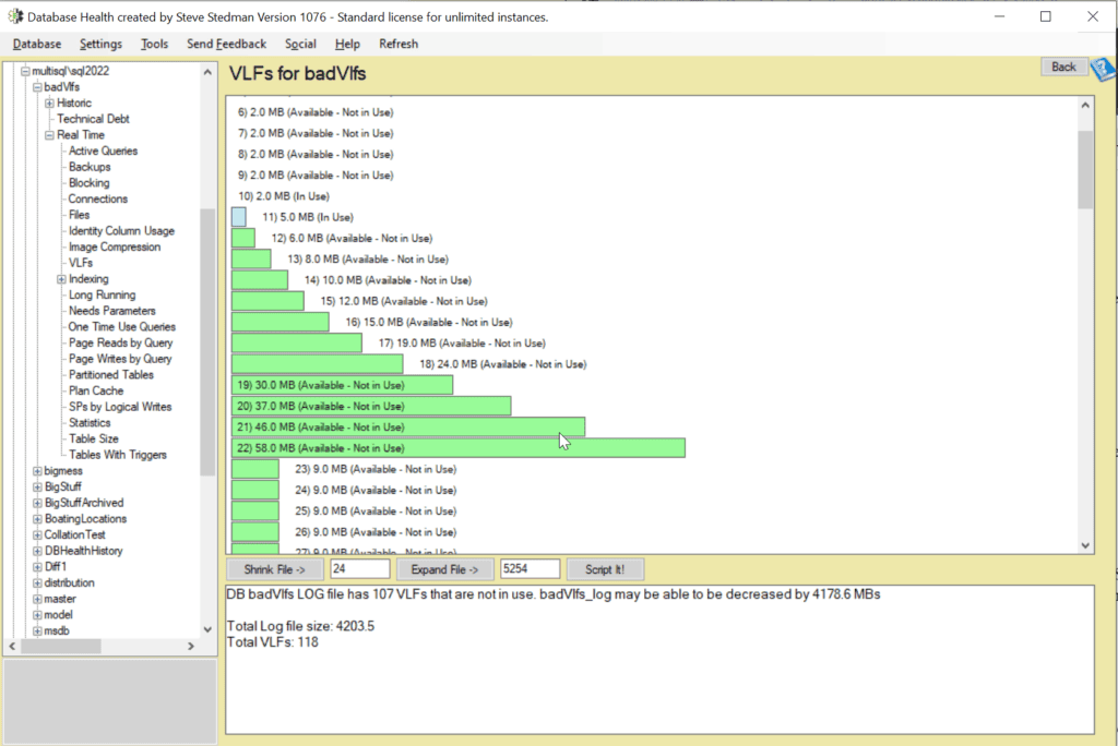 Monitoring SQL Server Performance - VLFs